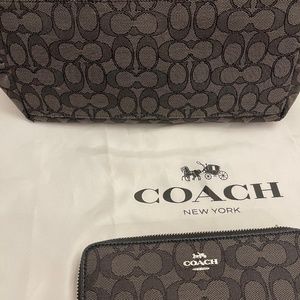 Coach canvas bag and wallet